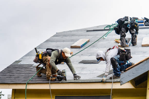 Professional Gutter Installation technician working in Stovall, NC